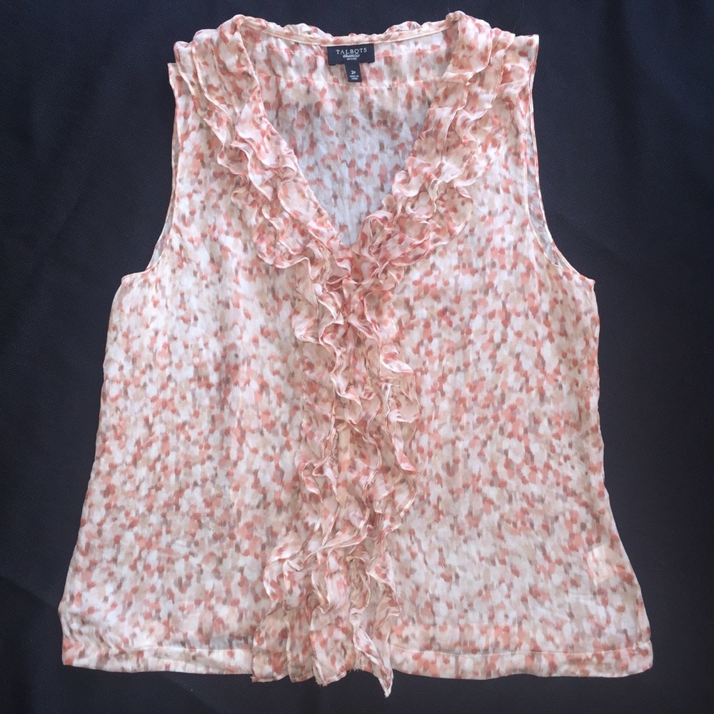 Talbots 100% silk sleeveless top, blouse, size 2P